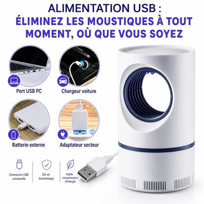 Dormez Sans Moustiques, Sans Spray ni Fumée – Lampe UV LED à Aspiration