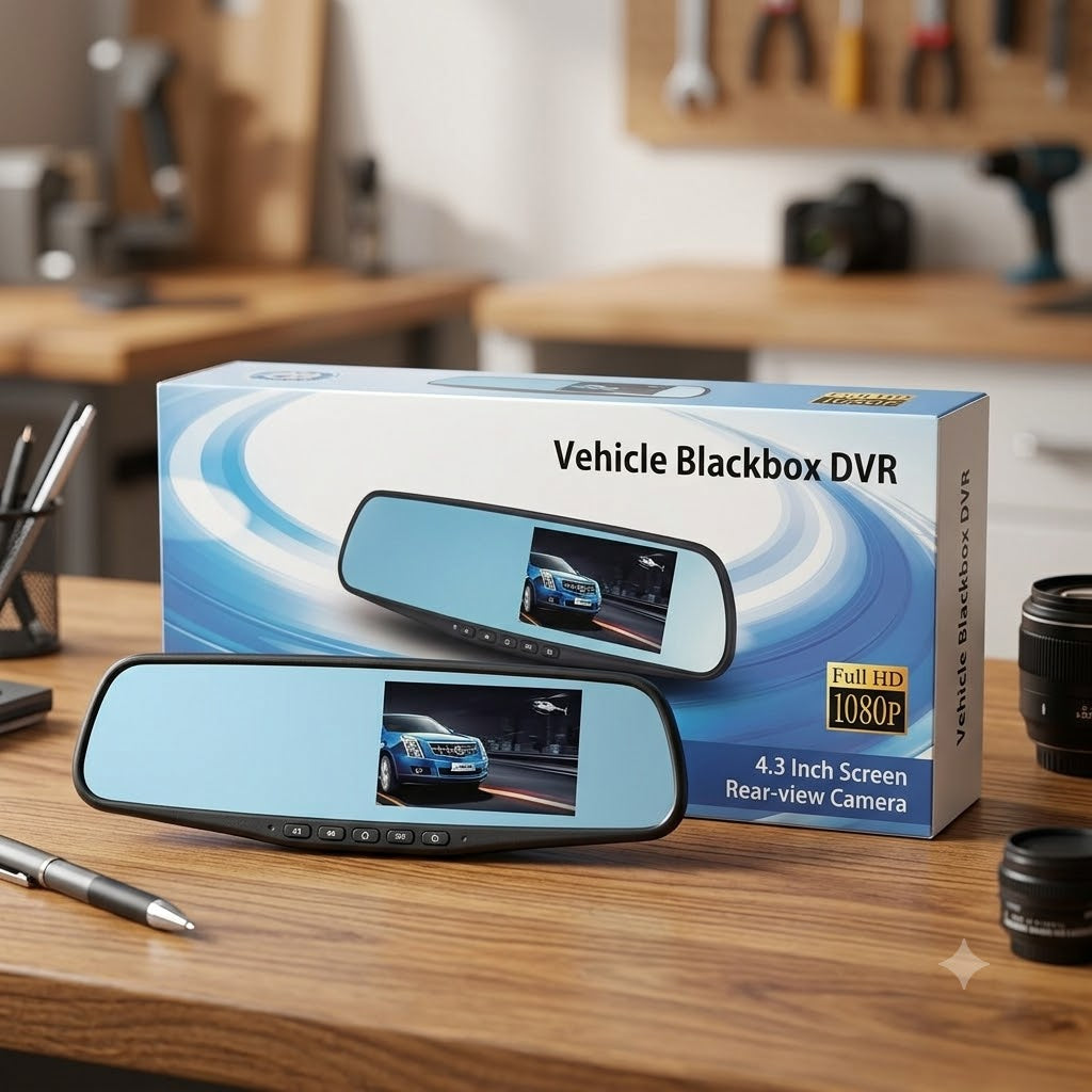 Dash Cam Rétroviseur HD (Avant/Arrière) : Protégez-vous et Filmez chaque Trajet !
