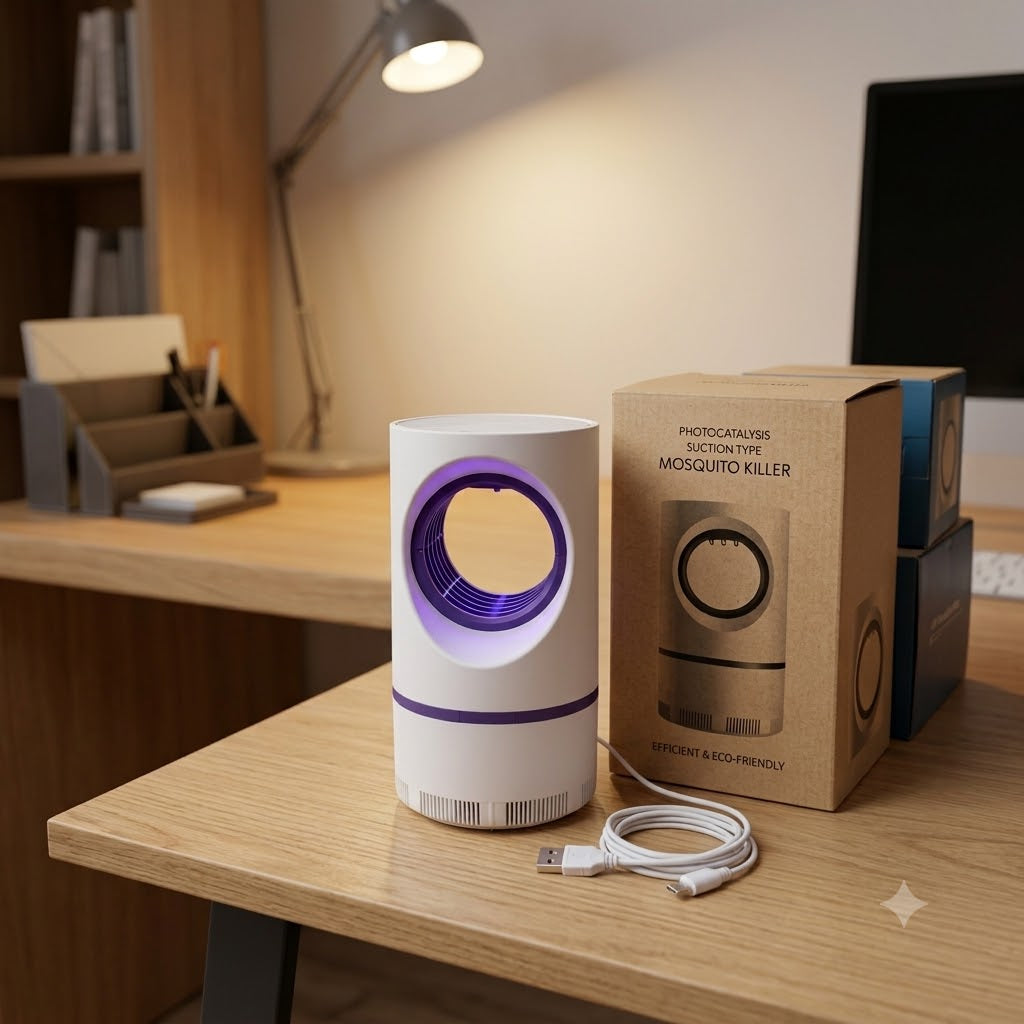 Dormez Sans Moustiques, Sans Spray ni Fumée – Lampe UV LED à Aspiration