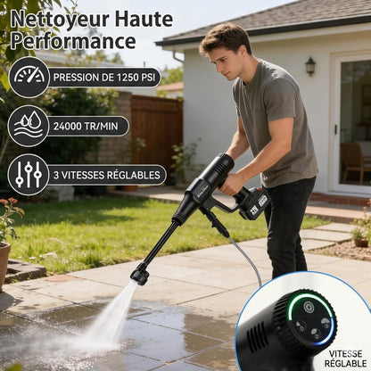 Nettoyeur Haute Pression Sans Fil ( 2 batteries )