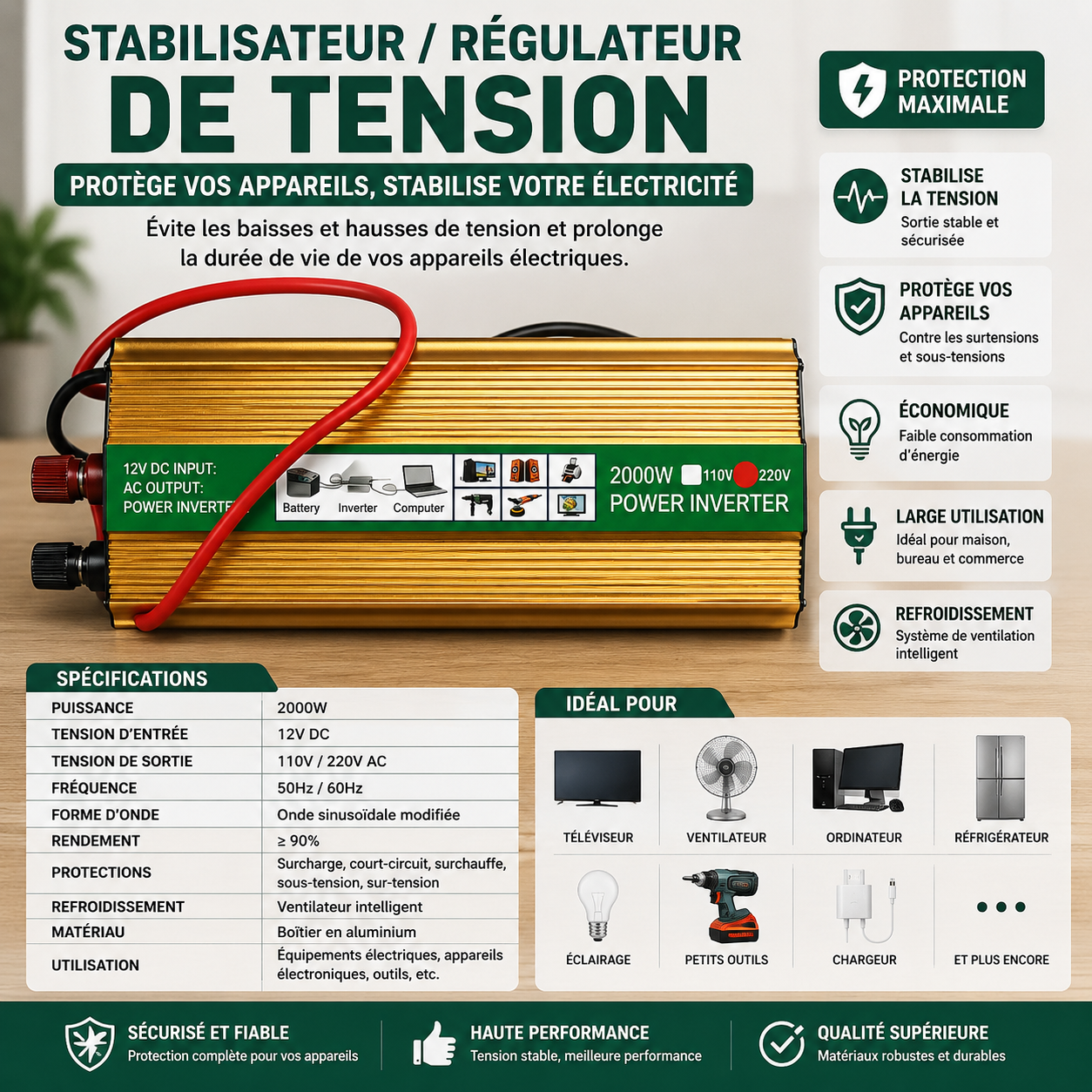 Convertisseur de Tension 2000W