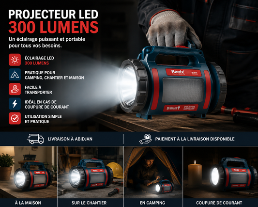 Projecteur LED de 300 Lumens