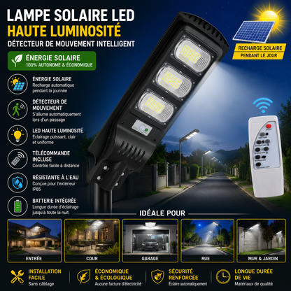 Lampe Solaire LED Ultra Puissante avec Détecteur de Mouvement